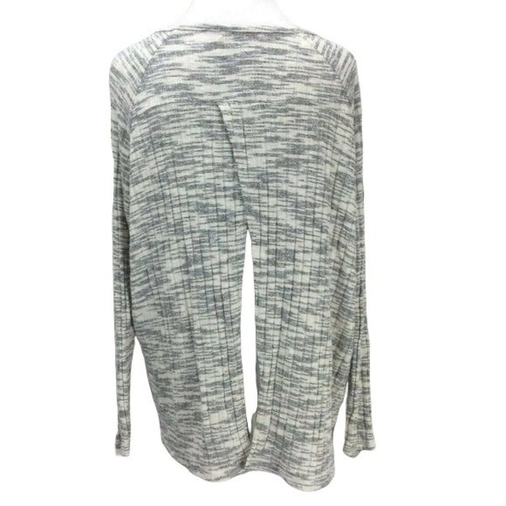 Lazy Sundays Top X Large Gray Cream Stretch Knit … - image 3